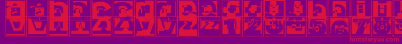 Brokencapsjumperb Font – Red Fonts on Purple Background