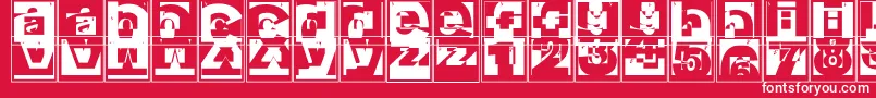 Brokencapsjumperb Font – White Fonts on Red Background