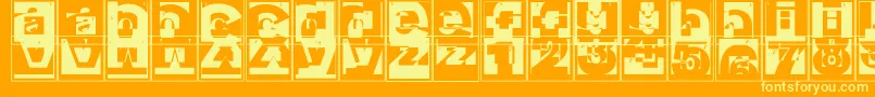 Brokencapsjumperb Font – Yellow Fonts on Orange Background