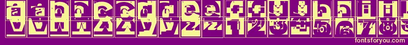 Brokencapsjumperb Font – Yellow Fonts on Purple Background