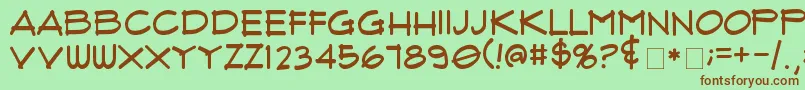 FluxArchitectRegular Font – Brown Fonts on Green Background