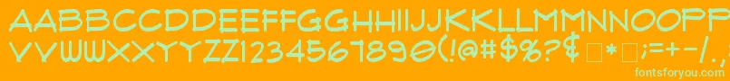 FluxArchitectRegular Font – Green Fonts on Orange Background