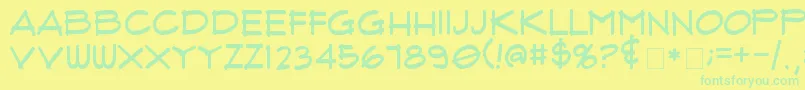 FluxArchitectRegular Font – Green Fonts on Yellow Background