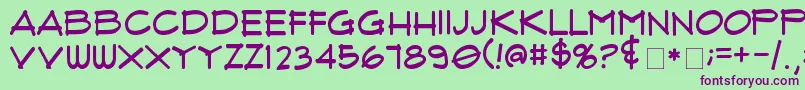 FluxArchitectRegular Font – Purple Fonts on Green Background