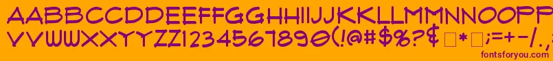 FluxArchitectRegular-Schriftart – Violette Schriften auf orangefarbenem Hintergrund