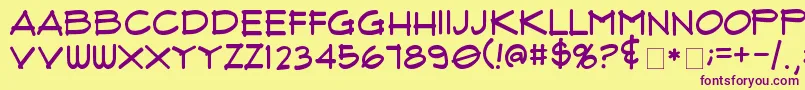 FluxArchitectRegular Font – Purple Fonts on Yellow Background