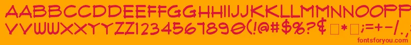 FluxArchitectRegular Font – Red Fonts on Orange Background