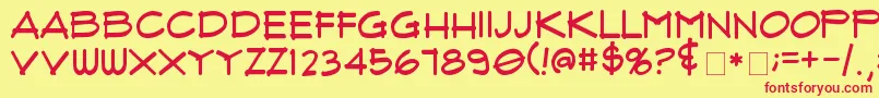 FluxArchitectRegular Font – Red Fonts on Yellow Background