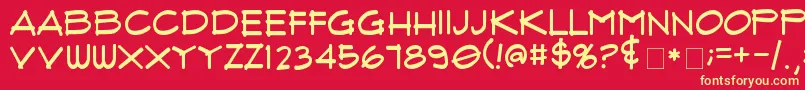 FluxArchitectRegular Font – Yellow Fonts on Red Background