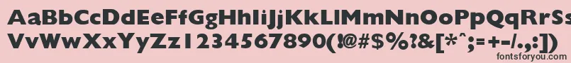 GiliganextraboldRegular-fontti – mustat fontit vaaleanpunaisella taustalla
