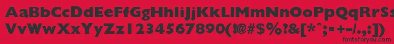 Шрифт GiliganextraboldRegular – чёрные шрифты на красном фоне