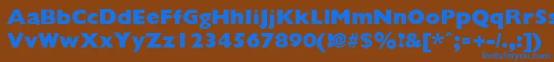 フォントGiliganextraboldRegular – 茶色の背景に青い文字