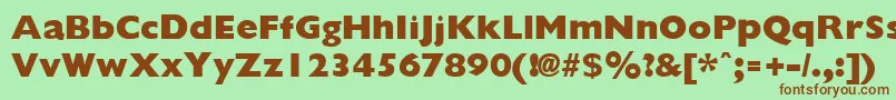 Шрифт GiliganextraboldRegular – коричневые шрифты на зелёном фоне