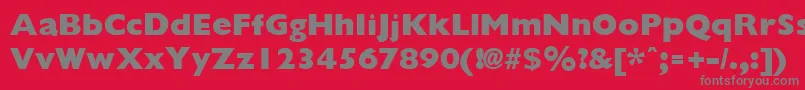 GiliganextraboldRegular-fontti – harmaat kirjasimet punaisella taustalla