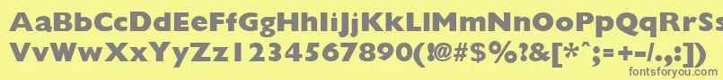 フォントGiliganextraboldRegular – 黄色の背景に灰色の文字