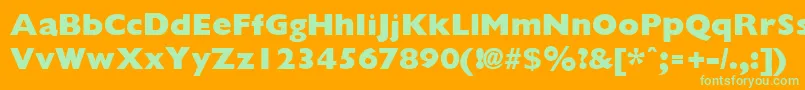 Шрифт GiliganextraboldRegular – зелёные шрифты на оранжевом фоне