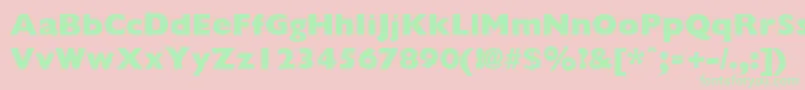 フォントGiliganextraboldRegular – ピンクの背景に緑の文字