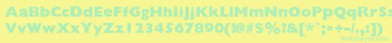 GiliganextraboldRegular Font – Green Fonts on Yellow Background