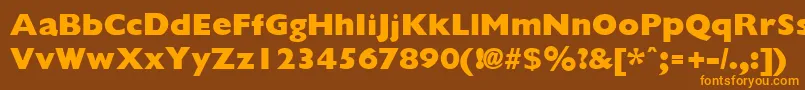 フォントGiliganextraboldRegular – オレンジ色の文字が茶色の背景にあります。