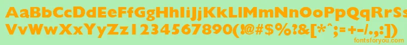 フォントGiliganextraboldRegular – オレンジの文字が緑の背景にあります。