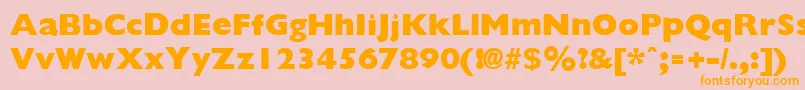 GiliganextraboldRegular-fontti – oranssit fontit vaaleanpunaisella taustalla