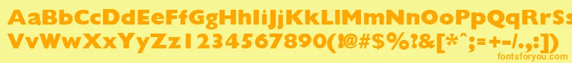 GiliganextraboldRegular Font – Orange Fonts on Yellow Background
