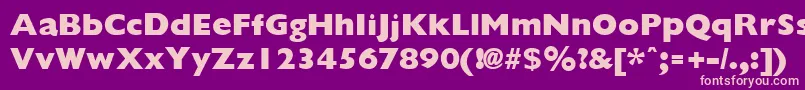 GiliganextraboldRegular-fontti – vaaleanpunaiset fontit violetilla taustalla