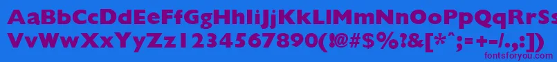 フォントGiliganextraboldRegular – 紫色のフォント、青い背景