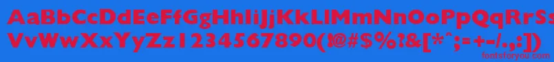 GiliganextraboldRegular Font – Red Fonts on Blue Background