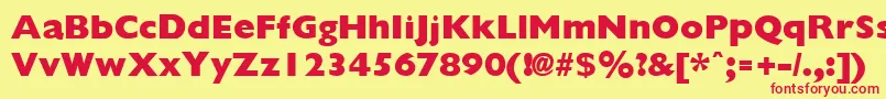 GiliganextraboldRegular Font – Red Fonts on Yellow Background