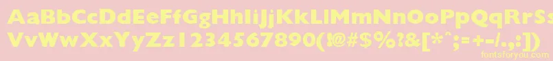 GiliganextraboldRegular-fontti – keltaiset fontit vaaleanpunaisella taustalla