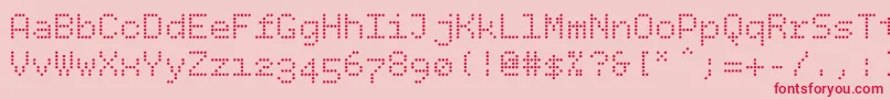 フォントBpdots – ピンクの背景に赤い文字