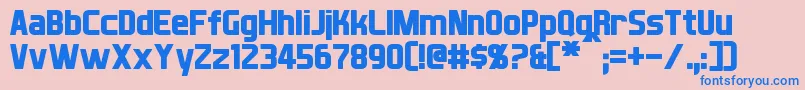 Czcionka Xball – niebieskie czcionki na różowym tle