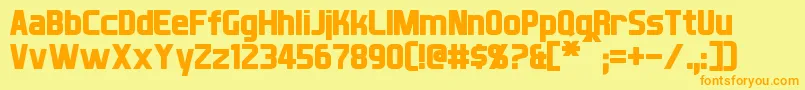 Xball-fontti – oranssit fontit keltaisella taustalla