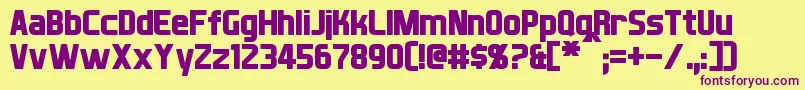 Xball Font – Purple Fonts on Yellow Background