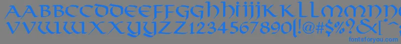 フォントPlinkyNormal – 灰色の背景に青い文字