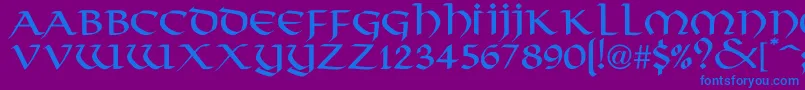 PlinkyNormal Font – Blue Fonts on Purple Background