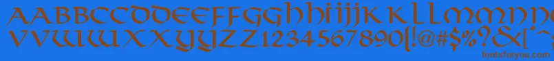 PlinkyNormal Font – Brown Fonts on Blue Background