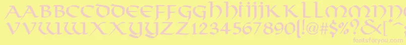 Шрифт PlinkyNormal – розовые шрифты на жёлтом фоне