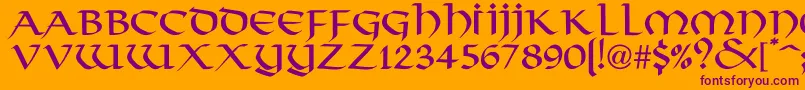 PlinkyNormal-Schriftart – Violette Schriften auf orangefarbenem Hintergrund