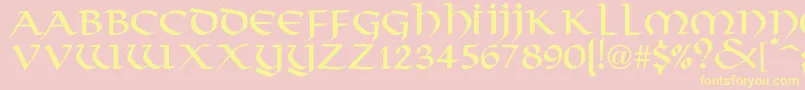 PlinkyNormal-Schriftart – Gelbe Schriften auf rosa Hintergrund