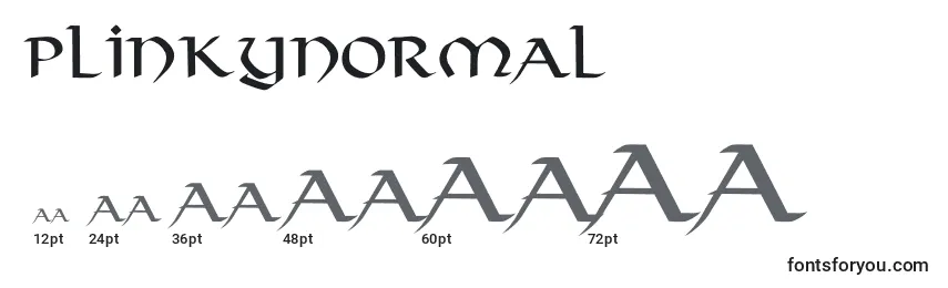 PlinkyNormal Font Sizes