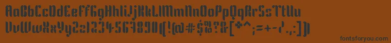 KeniaRegular Font – Black Fonts on Brown Background