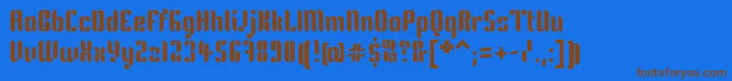 KeniaRegular Font – Brown Fonts on Blue Background