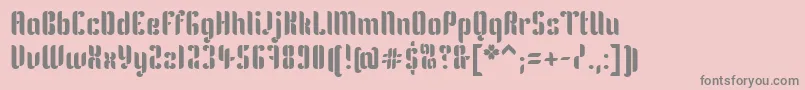 フォントKeniaRegular – ピンクの背景に灰色の文字