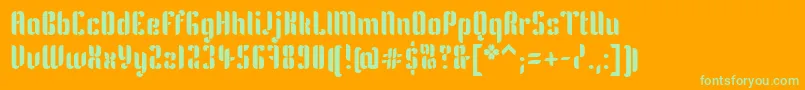KeniaRegular Font – Green Fonts on Orange Background