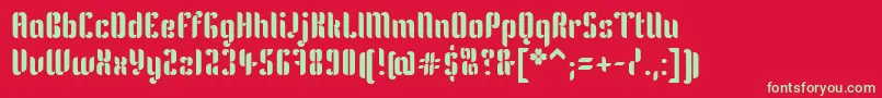 フォントKeniaRegular – 赤い背景に緑の文字