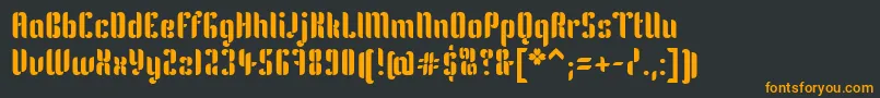 フォントKeniaRegular – 黒い背景にオレンジの文字