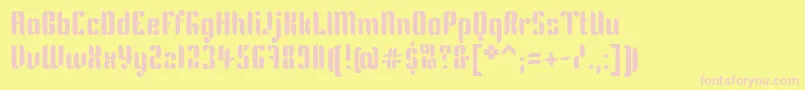 KeniaRegular Font – Pink Fonts on Yellow Background