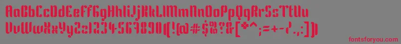 KeniaRegular Font – Red Fonts on Gray Background